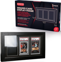 ER PREMIUM PSA GRADED WOODEN FRAME DISPLAY WITH UV GLASS (3 SLOTS) (Special Order)