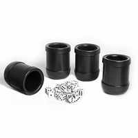 DICE CUPS, SET OF 4 PLASTIC W/DICE (Special Order)