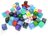 SIGNATURE BAG OF 50 POLYHEDRAL 6-SIDED DICE W/NMBR (Special Order)