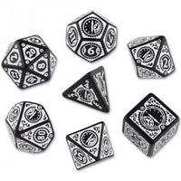 STEAMPUNK CLOCK WORK DICE SET: BLACK/WHITE (Special Order)