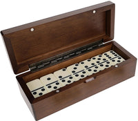 DOMINOES, DBL 6, IVORY MAGNETIC WOODEN BOX (Special Order)