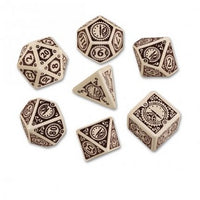 STEAMPUNK CLOCK WORK DICE SET: BEIGE/BROWN (Special Order)
