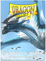 DRAGON SHIELD SLEEVES DUAL MATTE SKY BLUE AND SILVER 100CT (Special Order)