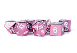 METAL 7 DICE SET PINK 16MM (Special Order)