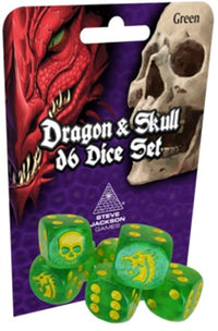 DRAGON AND SKULL DICE SET GREEN (Special Order)