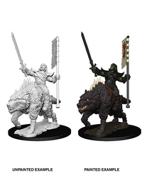 PF UNPAINTED MINIS WV7 ORC ON DIRE WOLF (Special Order)