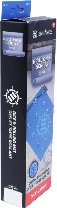 AP ENHANCE TABLETOP ROLL ON A SCROLL 12PC ACRYLIC DICE SET & ROLLING MAT BLUE (40/20) (Special Order)