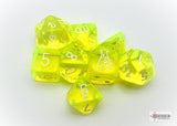 TRANSLUCENT 7-DIE SET NEON YELLOW/WHITE (Special Order)