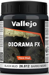 VALLEJO: DIORAMA EFFECTS BLACK THICK MUD 200ML (Special Order)