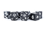 METAL 7 DICE SET BLACK 16MM (Special Order)