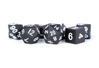 METAL 7 DICE SET BLACK 16MM (Special Order)
