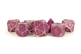 ENAMEL ACRYLIC 7 DICE SET ICE W/ PURPLE 16MM (Special Order)