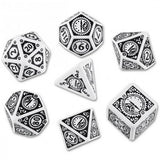 STEAMPUNK CLOCK WORK DICE SET: WHITE/BLACK (Special Order)