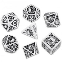 STEAMPUNK CLOCK WORK DICE SET: WHITE/BLACK (Special Order)