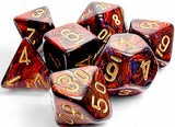 SCARAB 7-DIE SET MEGA-HEDRAL BLUE BLOOD/GOLD (Special Order)