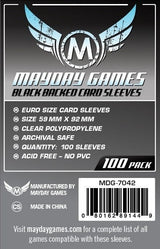 STANDARD EURO SLEEVES BLACK BACKED 59MMX92MM 100CT (Special Order)