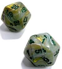 MARBLE COUNTUP&DOWN D20 GREEN/DARK GREEN (Special Order)