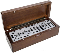 DOMINOES, DBL 6, MARBELIZED MAGNETIC WOODEN BOX (Special Order)
