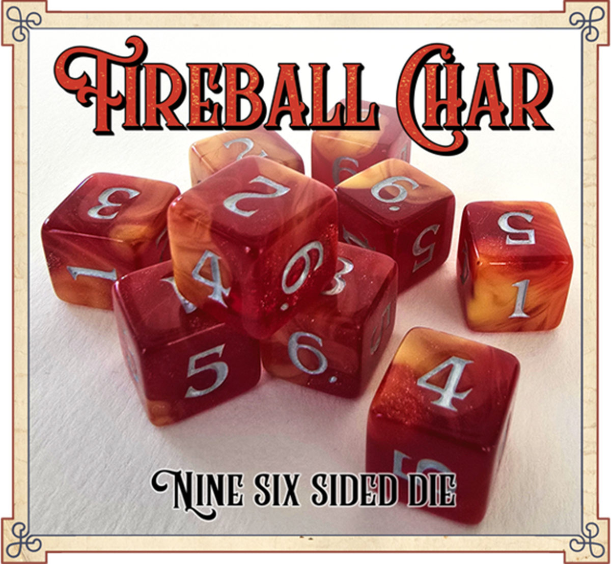 SCENTED DICE FIREBALL CHAR 9D6 (Pre-Order)