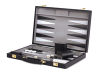 BACKGAMMON, 15" BLACK AND GREY VINYL (Special Order)