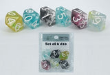 SET OF 6 DICE: XL HIGH-VISIBILITY DIFFUSION D10 (Special Order)