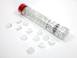 GLASS STONES WHITE CATSEYE QTY 20+ 5.5" TUBE (Special Order)