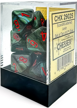SCARAB 10D10 JADE/RED ANKH DICE BLOCK (Special Order)