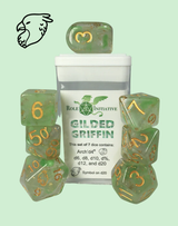 SET OF 7 DICE: GILDED GRIFFIN W/ SYMBOL ARCH'D4 (Special Order)