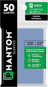 PHANTOM SLEEVES GLOSS GREEN SIZE (56MM X 87MM) 50CT (Special Order)