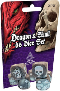 DRAGON AND SKULL DICE SET SILVER (Special Order)