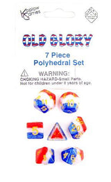 LAYERED DICE 7PC SET OLD GLORY (Special Order)