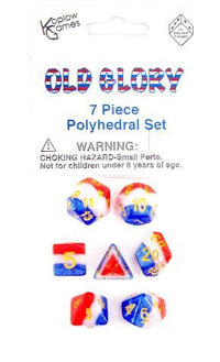 LAYERED DICE 7PC SET OLD GLORY (Special Order)