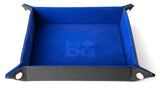 FOLD UP DICE VELVET TRAY W/ PU LEATHER BLUE (Special Order)