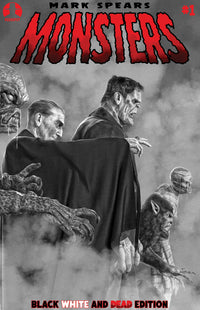MARK SPEARS MONSTERS #1 BLACK WHITE & DEAD EDITION CVR A MARK SPEARS BLOOD SEEKERS (Special Order)