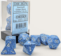 SPECKLED 7-DIE SET POLYHEDRAL OCEAN STONE (Special Order)