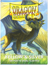 DRAGON SHIELD SLEEVES DUAL MATTE YELLOW AND SILVER 100CT (Special Order)