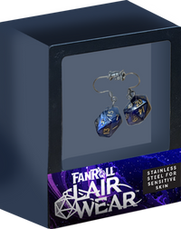 D20 DICE EARRINGS: BLUE & LIGHT BLUE W/ GOLD (Pre-Order)