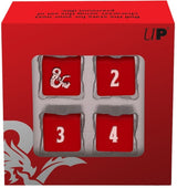 UP DICE HEAVY METAL DND D6 RED/WHITE 4CT (Special Order)