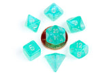MINI 7 DICE SET STARDUST TURQUOISE 10MM (Special Order)