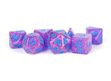 RESIN 7 DICE SET FLASH PURPLE 16MM (Special Order)