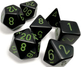OPAQUE 7-DIE SET POLYHEDRAL BLACK/GREEN (Special Order)
