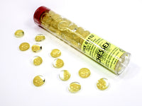 GLASS STONES LEMON CATSEYE QTY 40+ 5.5" TUBE (Special Order)