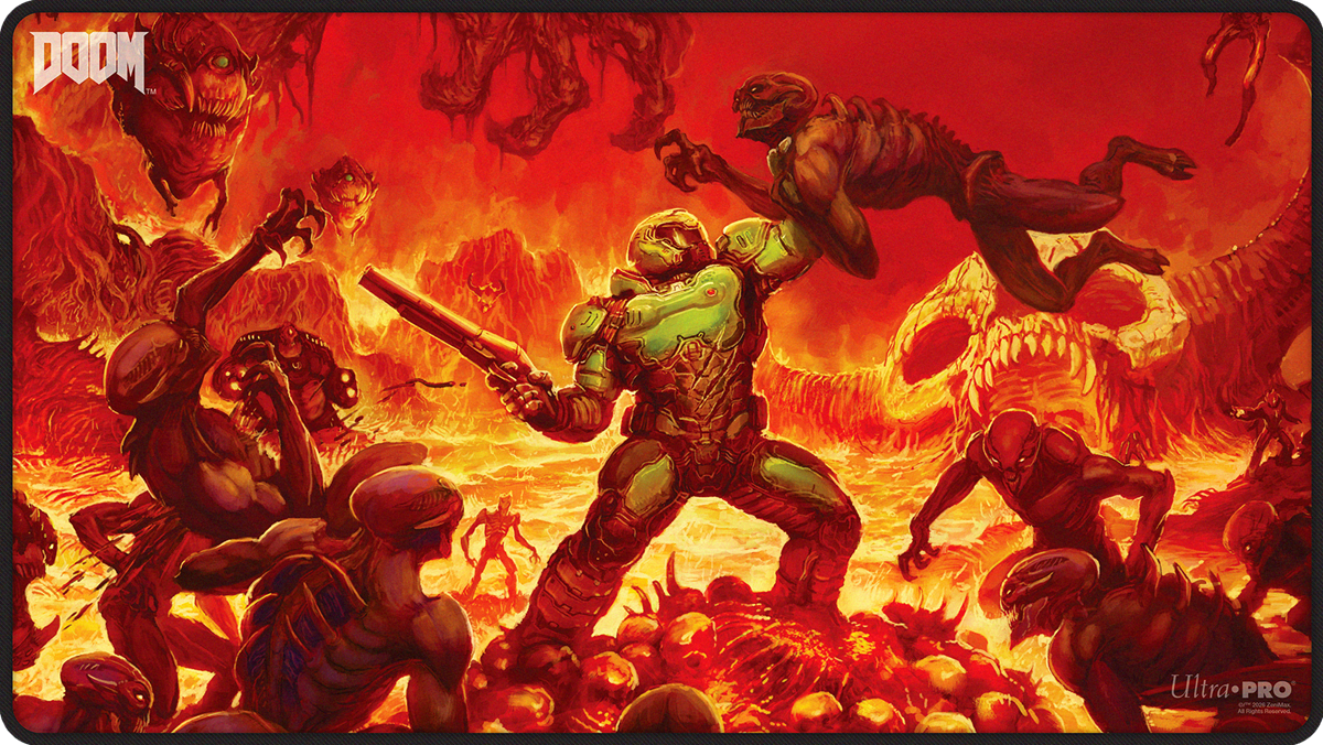 UP PLAYMAT DOOM CREATURES OF HELL BLACK STITCHED (Pre-Order)