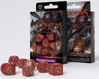 DRAGONS MODERN DICE SET RED AND GOLD (Special Order)