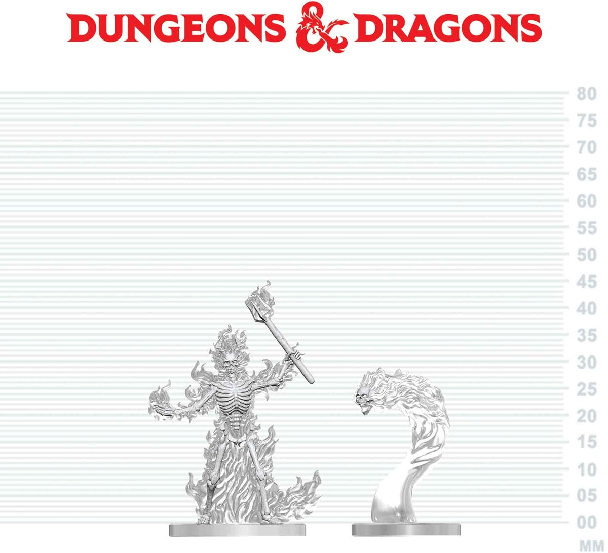 DND UNPAINTED MINIS WV31 FLAMING SKELETON & FLAMESKULL (Pre-Order)