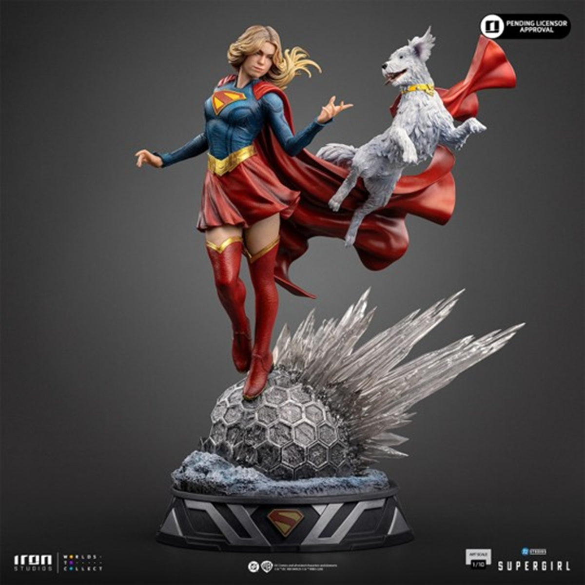 SUPERGIRL & KRYPTO 1:10 SCALE STATUE
