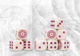 CONQUEST: SORCERER KINGS LOGO ON ROYAL MAGENTA MARBLED DICE 24CT (Special Order)
