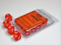 TRANSLUCENT 10-DIE SET D10 ORANGE W/WHITE (Special Order)