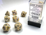 MARBLE 7-DIE SET IVORY/BLACK (Special Order)