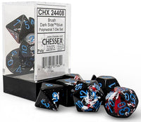 BRUSH 7-DIE SET POLYHEDRAL DARK SIDE/BLUE (Special Order)